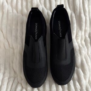 Donald J. Pliner Black Mesh Slip-On Shoes